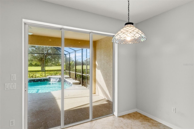 interior space with light tile patterned flooring