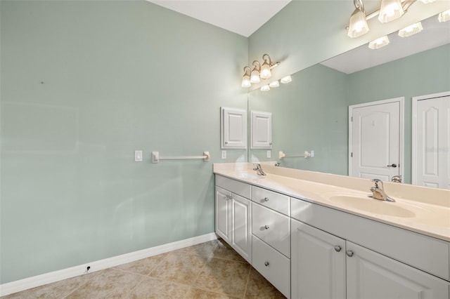 bathroom featuring vanity and tile patterned floors