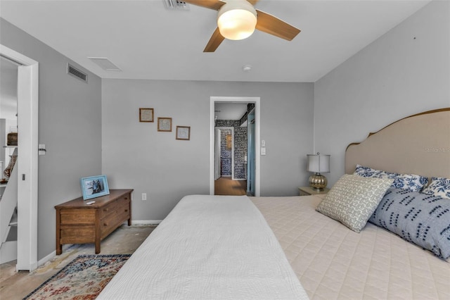 bedroom with ceiling fan