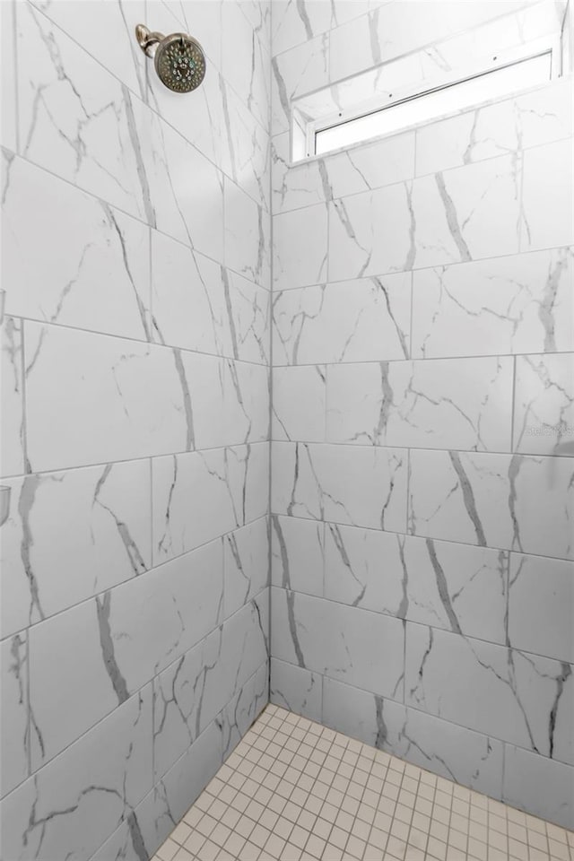 interior details with tiled shower