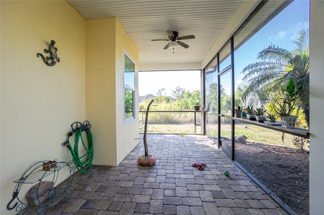 view of patio with ceiling fan