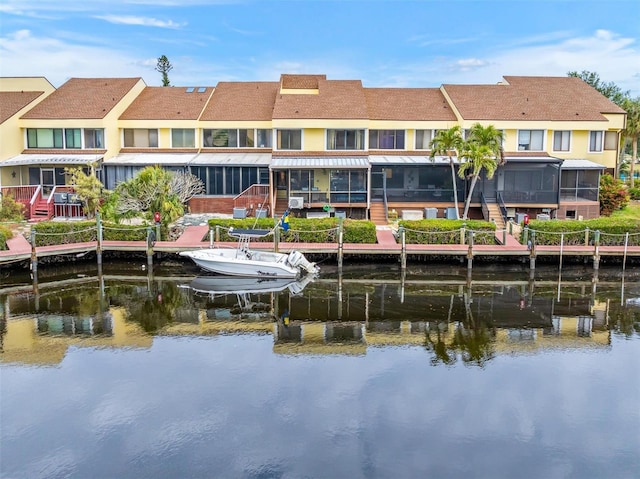 exterior space featuring a water view