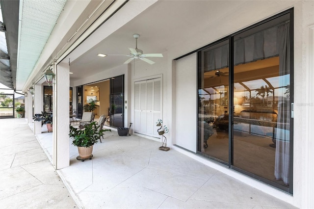 view of patio / terrace with ceiling fan