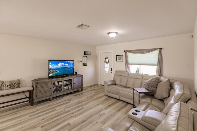 living room featuring light hardwood / wood-style flooring