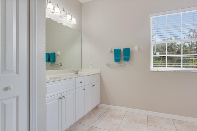 bathroom featuring vanity and tile patterned floors