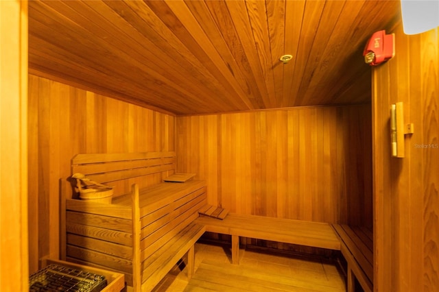 view of sauna