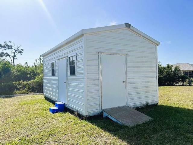 view of shed