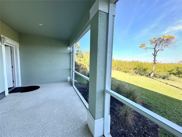 view of unfurnished sunroom