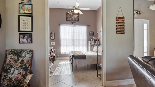 interior space featuring light tile patterned floors