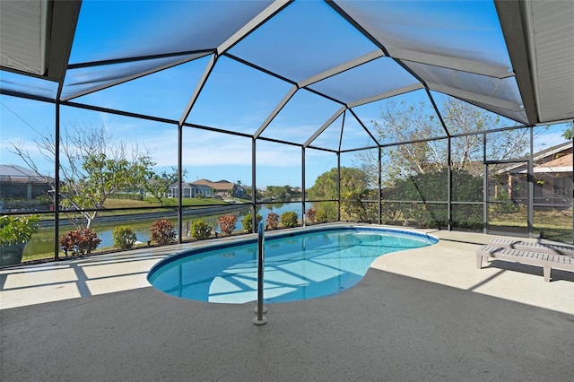228 Nicholas Pkwy E, Cape Coral, FL 33990 - outdoor pool with a water view, a patio area, and a lanai