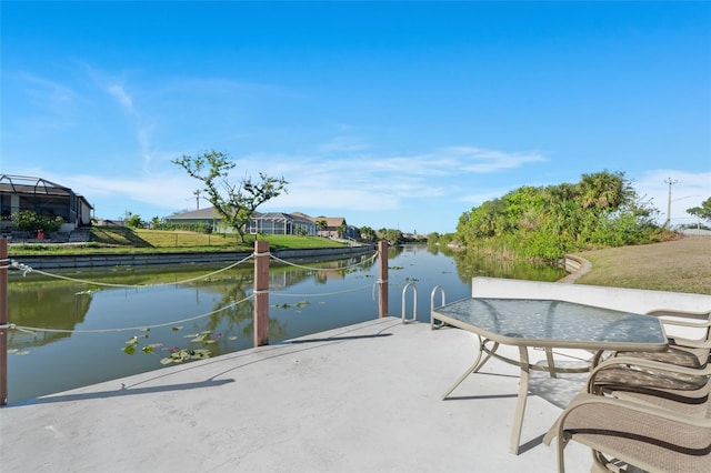 228 Nicholas Pkwy E, Cape Coral, FL 33990 - exterior space with a water view and a dock
