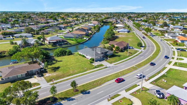 228 Nicholas Pkwy E, Cape Coral, FL 33990 - bird's eye view featuring a water view and a residential view