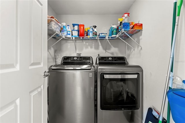 laundry room featuring washer and dryer