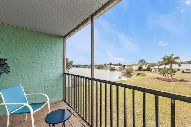 balcony with a water view