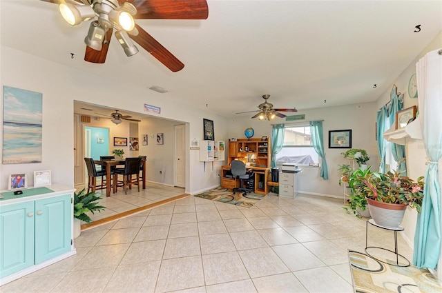 view of tiled living room