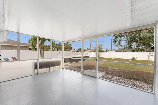 view of unfurnished sunroom