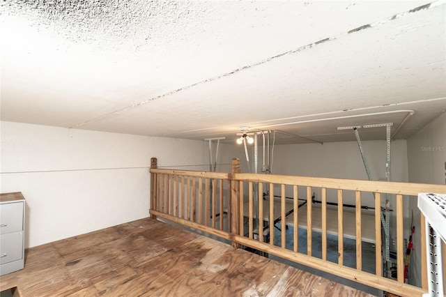 basement featuring hardwood / wood-style flooring