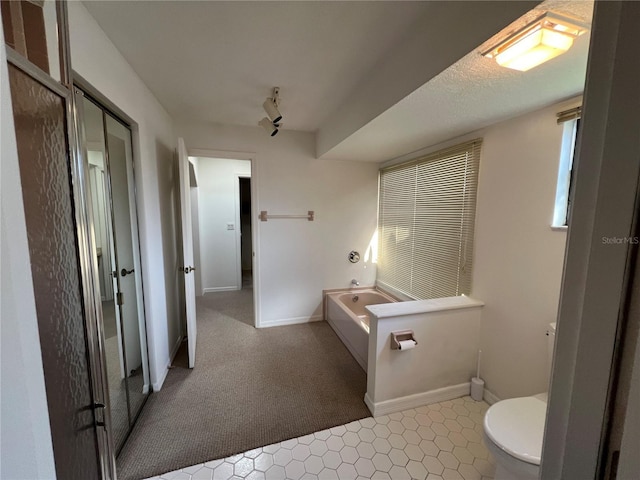 bathroom featuring toilet and a bathtub