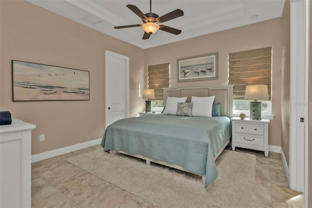 bedroom with ceiling fan