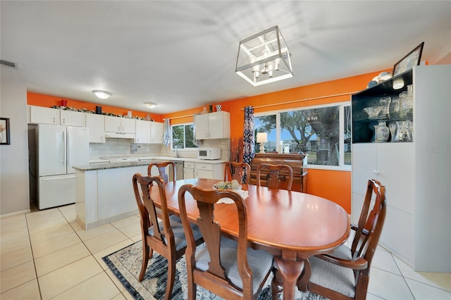 view of tiled dining room