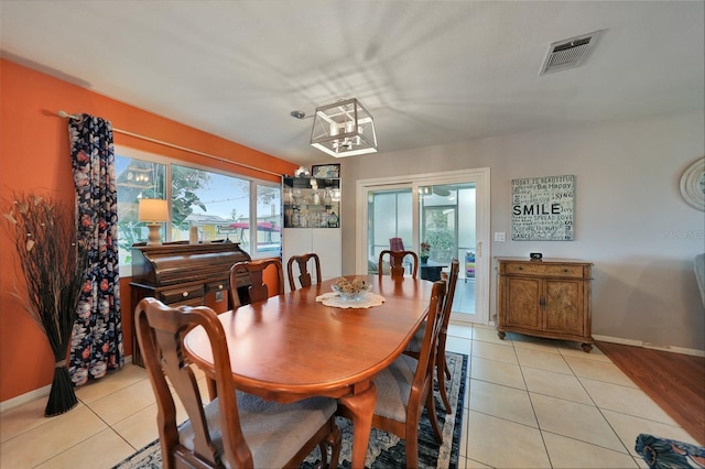 view of tiled dining room