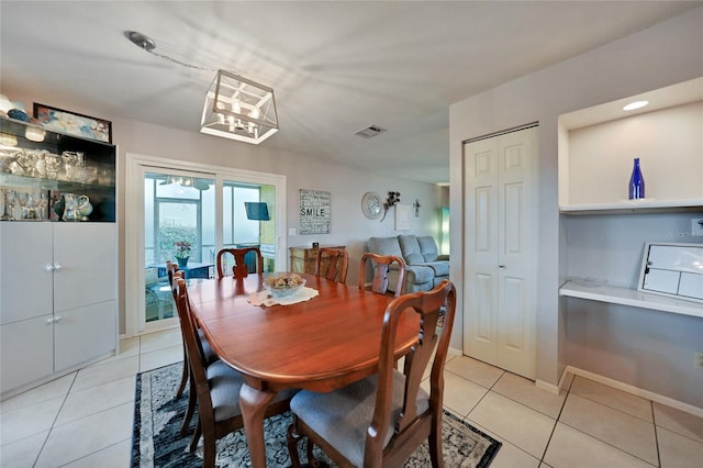 view of tiled dining area