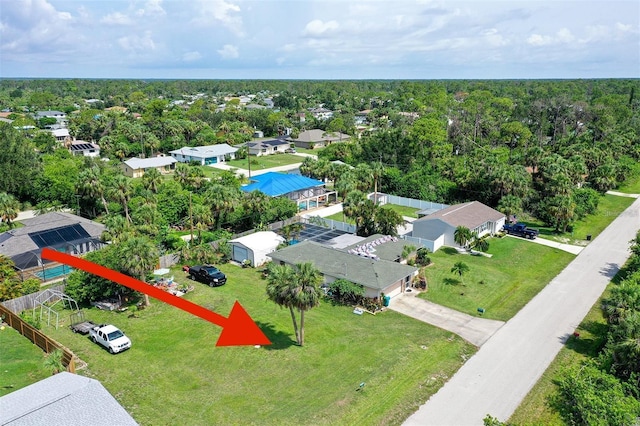 birds eye view of property featuring a residential view