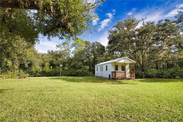 view of yard featuring a porch