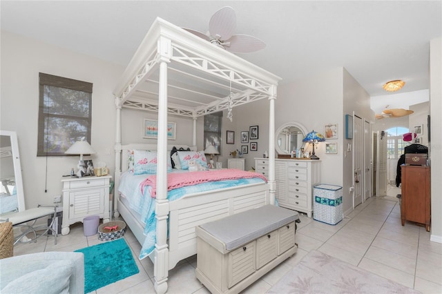 view of tiled bedroom