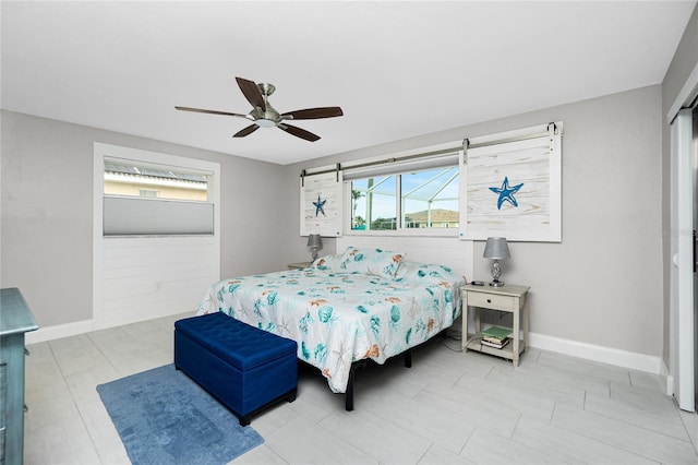 bedroom with ceiling fan