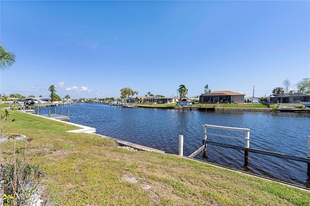 exterior space featuring a dock