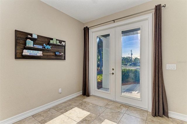 doorway with french doors