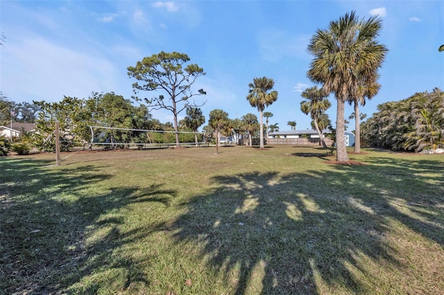 view of yard with volleyball court