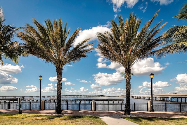 view of dock area