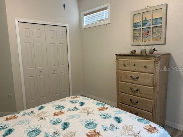 bedroom featuring a closet