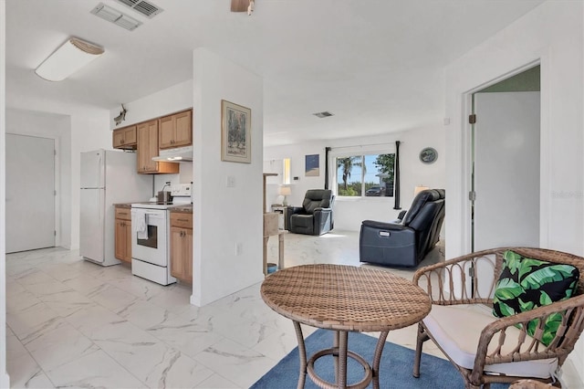 kitchen featuring white appliances