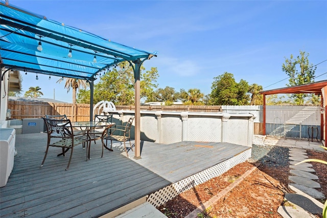 deck with a pergola