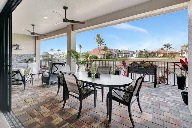 view of patio / terrace with ceiling fan