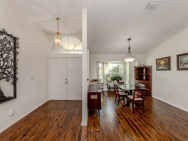 entryway featuring dark wood-type flooring