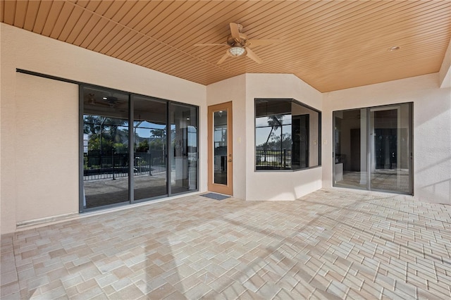 view of patio / terrace featuring ceiling fan