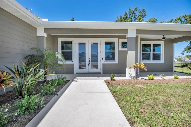 view of exterior entry with french doors