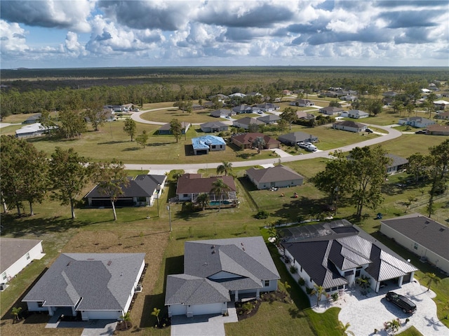 birds eye view of property with a residential view