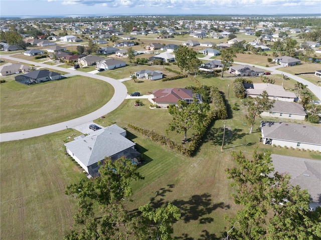 aerial view with a residential view