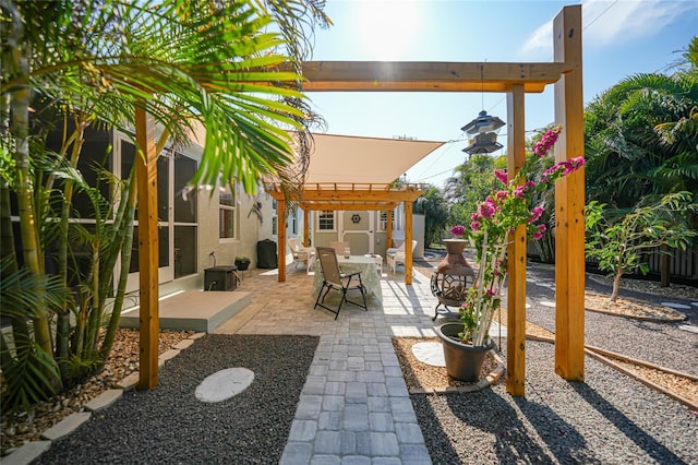 view of patio with a pergola