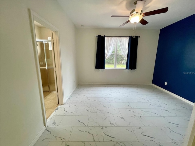 empty room with ceiling fan