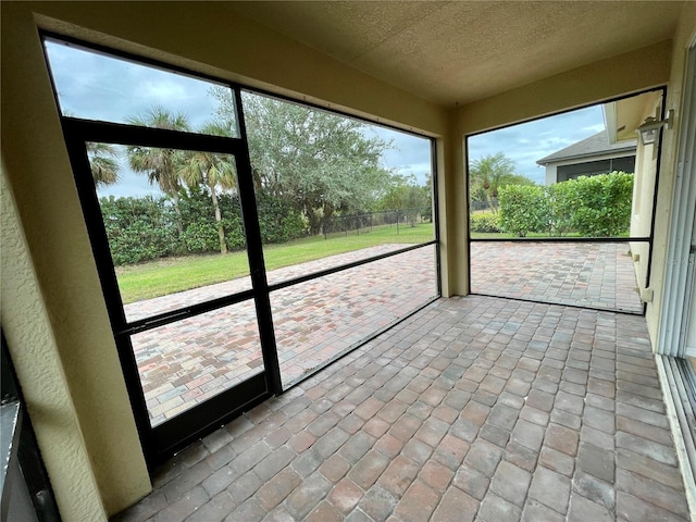 view of unfurnished sunroom