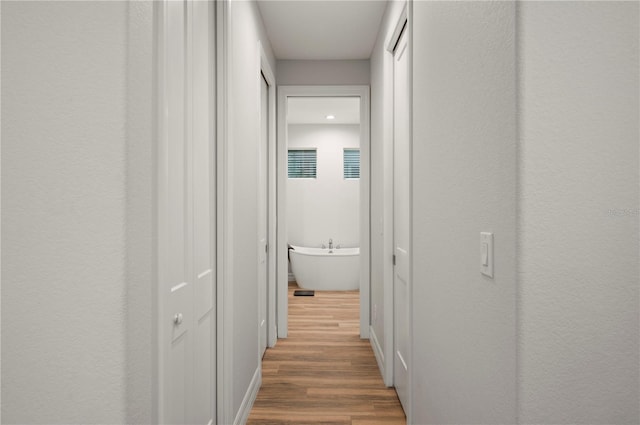 hallway featuring hardwood / wood-style flooring