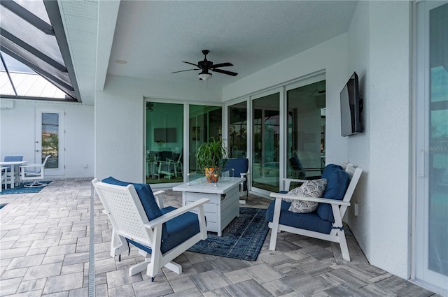 view of patio / terrace with ceiling fan