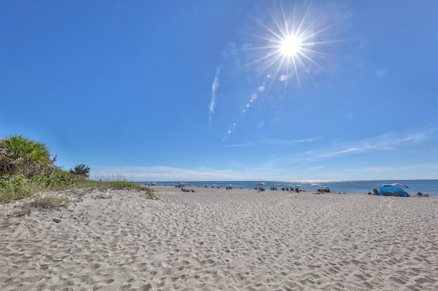 property view of water with a beach view