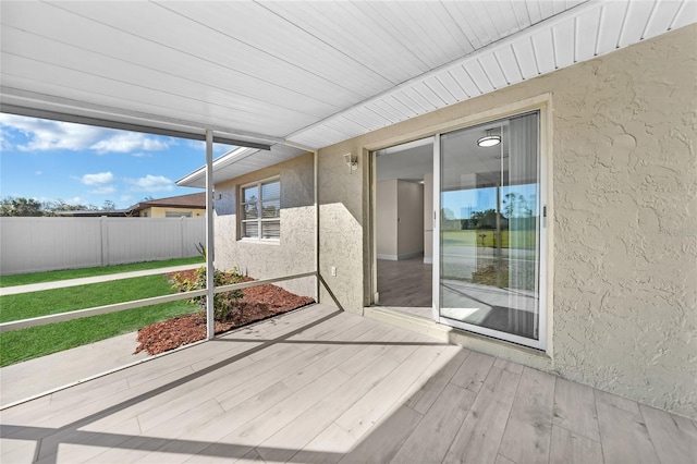 view of unfurnished sunroom